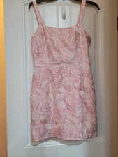Lulu’s Shine for Us Cream Gold Metallic Tropical Jacquard Mini Dress Size M