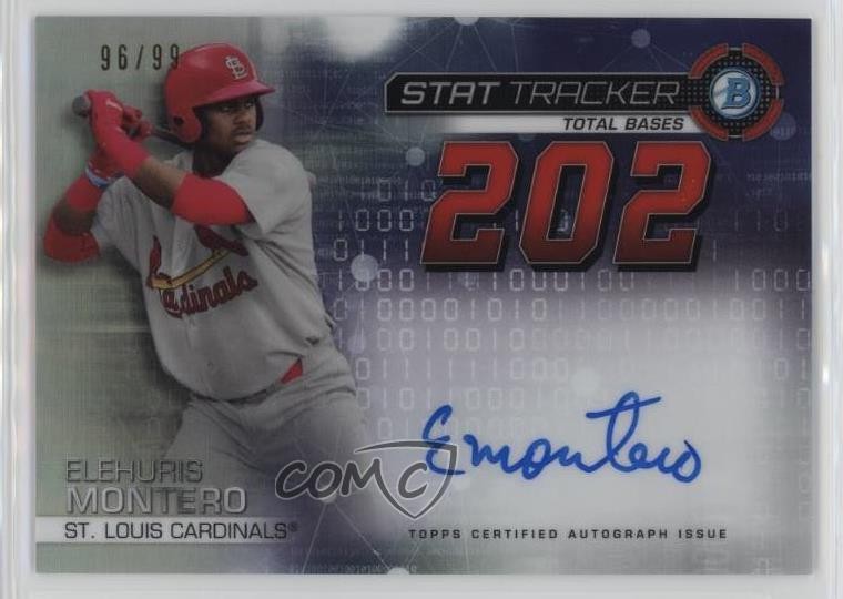 2019 Bowman Chrome Stat Tracker Auto 96/99 Elehuris Montero #STA-EM Auto 0sm4