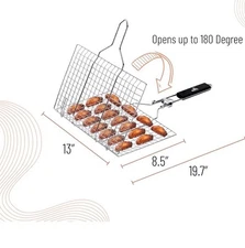 Grilling Basket Steak Meat Veg 1Pcs Fish Grill BBQ Net Grilling Basket Mesh