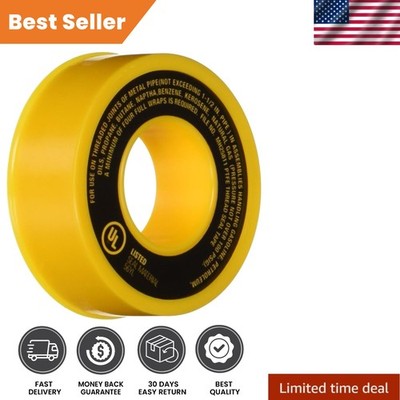Leakproof PTFE Thread Seal Tape for Gas Lines - 1/2 In. x 260 In. Yellow Roll