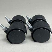 4 Pack Swivel Black Plastic Rolling Castor Wheels 3" Overall Length Black