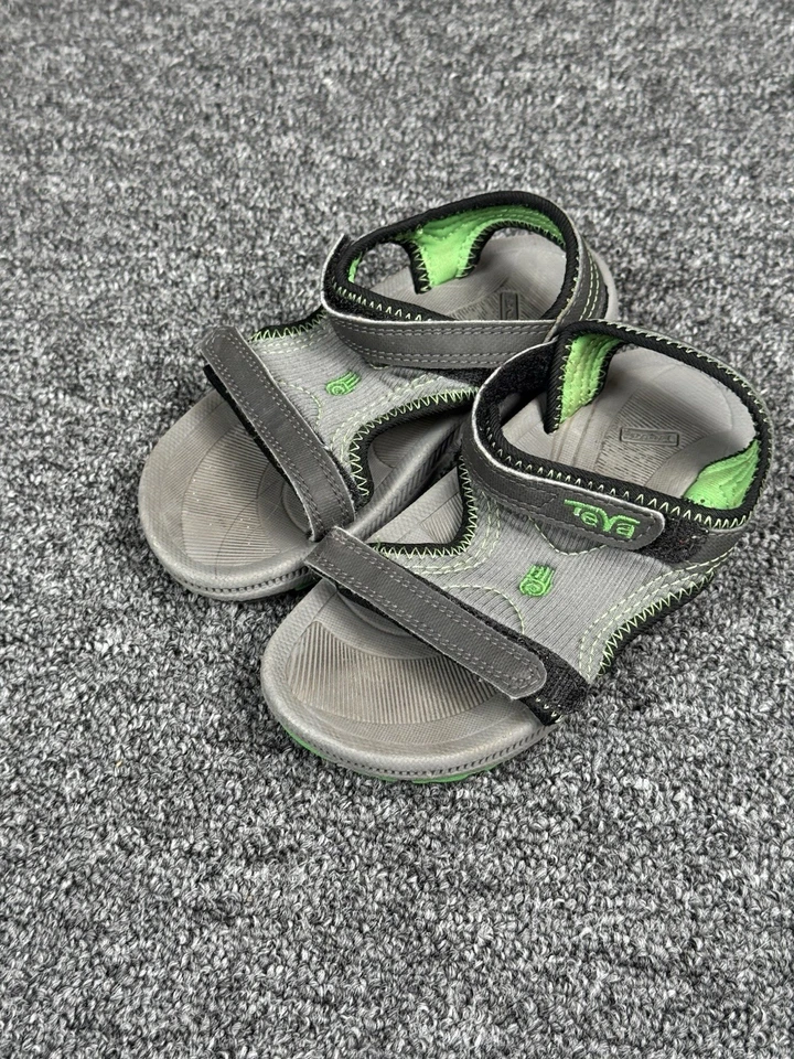 Sandalias Teva Niños Unisex Talla 9 Verde Gris Cómodas Zapatos Foto 2 de 4
