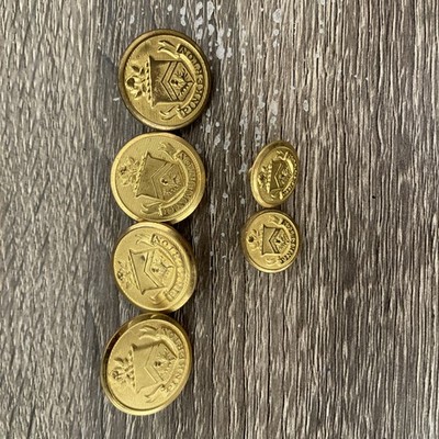 Vintage Pinkerton Detective Agency Uniform Buttons Lot 6 Crest Gold Tone