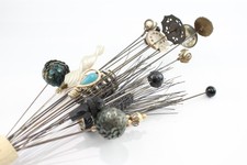 Antique Hat Pins Inc Paste Sequin, Gold Tone