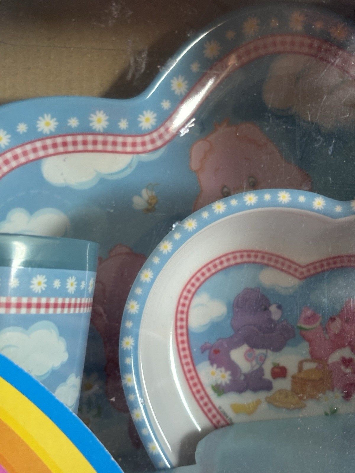 Care Bears 3-Piece Dinnerware Set.  vintage set, produced by Zak Designs 1980s.