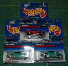 3X - 2000 Hot Wheels - '57 Chevy - 2 - Turquoise & 1 - Red