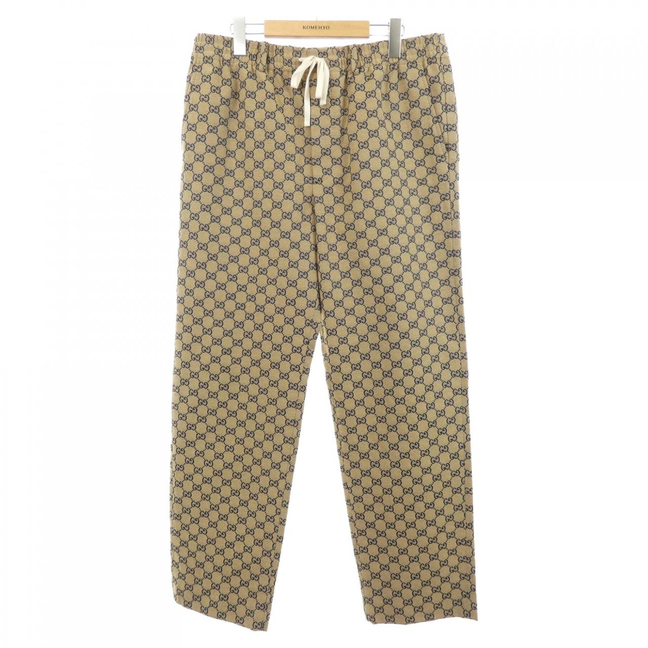 Authentic GUCCI GG canvas pants with leather Interlocking G 658090 Z8AOV  #27...