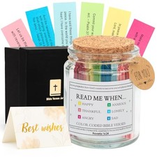 Read Me When Bible Verses Jar with Greeting Card, Christian for Mom, Gifts for
