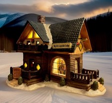 Holiday Time 2004 Village Collectibles “Big Ed’s Lakeside Lodge” Light &Box READ