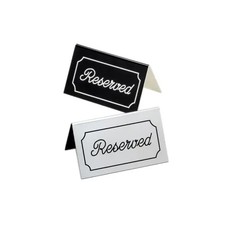 Cal-Mil 273-2 5" x 3"H Black/White Plastic Countertop "Reserved" Sign