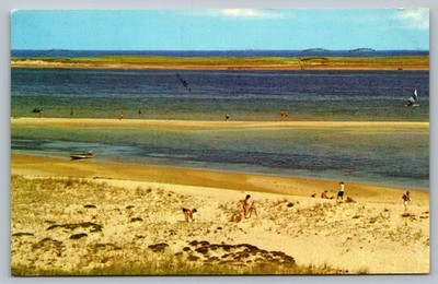 Vintage Cape Cod Pleasant Bay Outer Beach Photochrome Postcard 1975