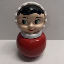 Vintage Russian Roly Poly Tilting Doll Toy Noise Maker Celluloid Child Soviet 7"