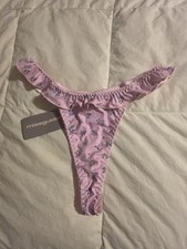 VTG purple Satin Bikini thong Panties Size 7/L