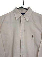 VTG Ralph Lauren Shirt Mens 15.5/33 Peach Button Down Oxford Color Pony Long Sle