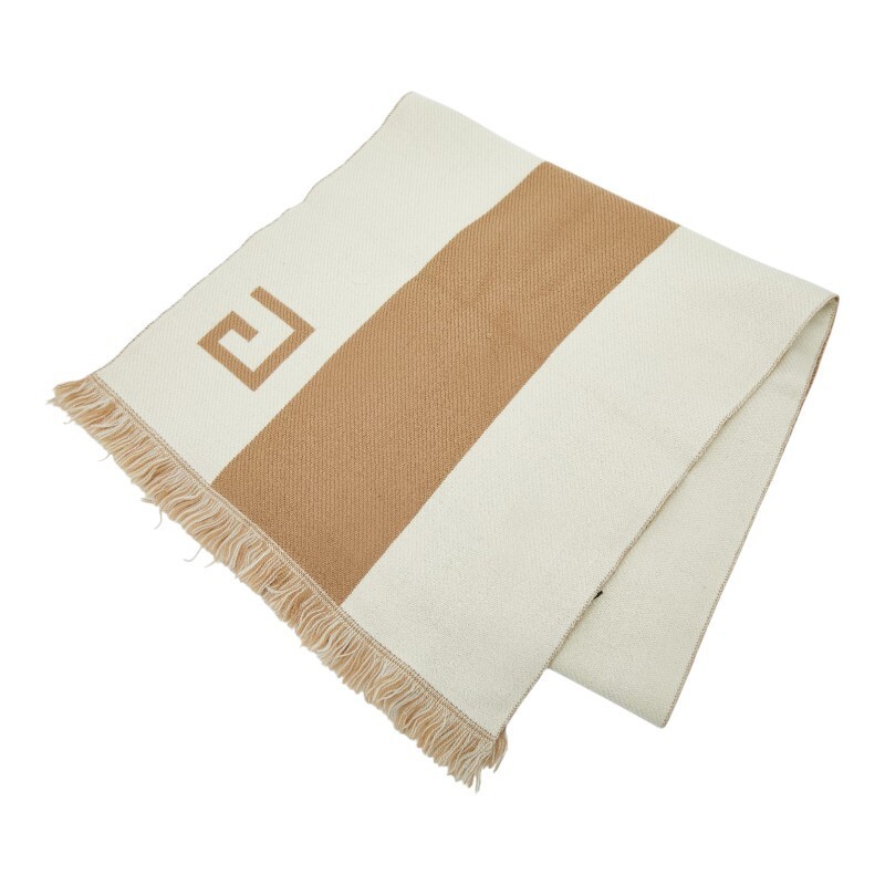 Gucci Scarf Authentic G Logo Wool Beige Brown Women's From Japan Fashion