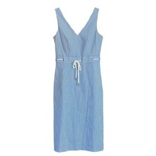 J. Crew Women's size 0 Nautical Blue White Striped Dress NEW $138 Preppy Coastal