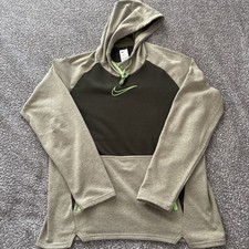 NIKE Premium Therma-Fit Swoosh Hoodie Sweatshirt Mens Large Neon Green