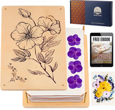 Wooden Flower Press for Adults and Teens - Includes Expert Video Tutorials - Lar