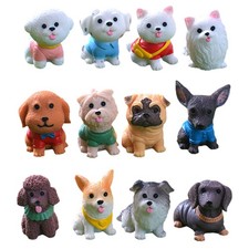  12 Pcs Soprammobili Cane Mini Figurine Di Cani Animali Resina Piccole