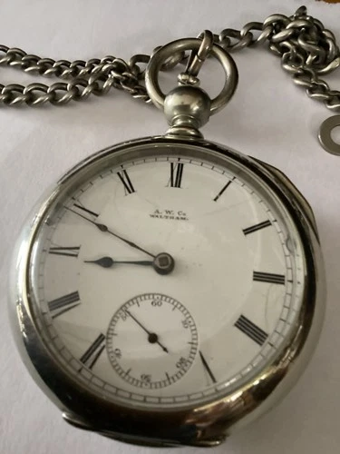 Antique Dueber Silverine Pocket Watch A.W. Waltham Co.