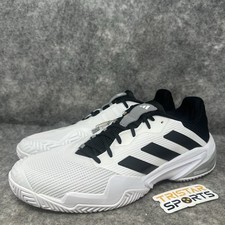 Adidas Barricade 13 Tennis Shoes Mens Sz 13 White Black IF0465 Pickleball