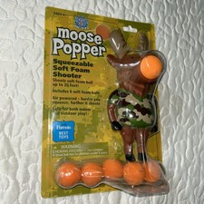 Hog Wild Moose Squeeze Popper Foam Ball Shooter Toy with 6 Soft Foam Balls NIP