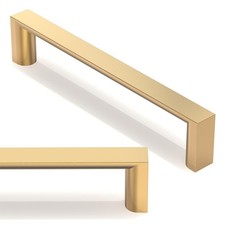 10 PCS Brushed Brass Cabinet Pulls 5 Inch 128mm Kitchen Drawer Handles