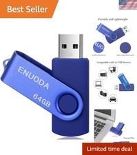 Compact 64GB USB 2.0 Flash Drive: Portable Pen Drive with LED Indicator