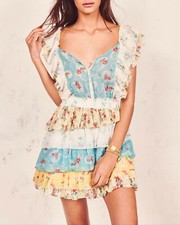 LOVESHACKFANCY Phyllis Ruffled Cotton Dress Size Medium