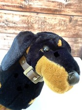 FAO Schwartz Dachsund Stuffed Animal Plush Black and Tan 14  overall