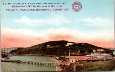 San Francisco US Naval Station Goat Island CA 1915 PPIE Panama Pacific Expo CQ6