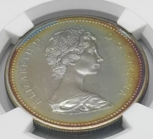 1971 Canada Silver Dollar NGC SP67 Toned British Columbia TONED!!