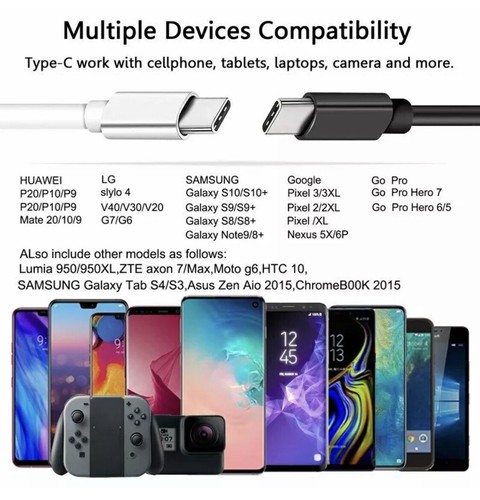 6pack 6FT USB Cable Type C Fast Charger 4 Samsung Galaxy S8 S9 S10 S20 Note 9 10 - Picture 5 of 5