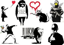 Banksy set of fake tattoo by Inkwear FAST delivery A5 sheet