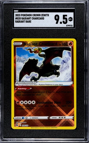 2023 Pokemon Crown Zenith Radiant Charizard 020/159 Holo SGC 9.5