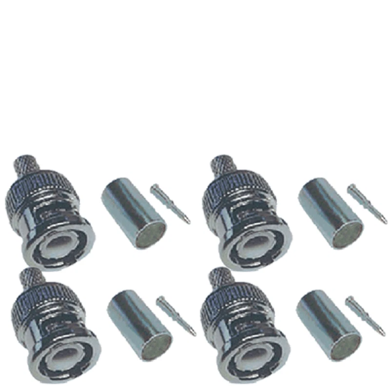 4 Fiches BNC Mâle à Sertir pour Cable Vidéo Diamétre 6.2 mm KX6 - Photo 2/2
