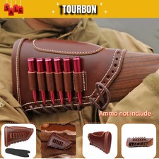 TOURBON Leder Rückstoßpolster Schaftkappe Munitionsträger Gewehr Schaftabdeckung