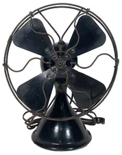 1910-1920 Menominee Antique Ball Motor Electric Desk Fan Single Speed Works