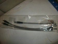 MGB STAINLESS STEEL BRAKE HOSE SET OF 3 . FRONT AND REAR MADE IN THE USA