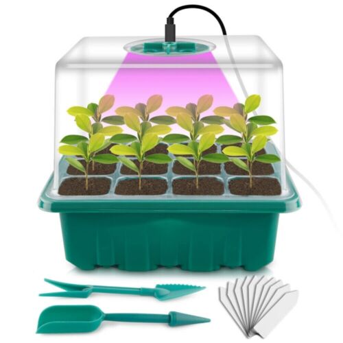 5X Zimmergewächshaus Anzuchtkasten Mini Gewächshaus Anzucht Set mit 8LED lampe - Bild 5 von 24