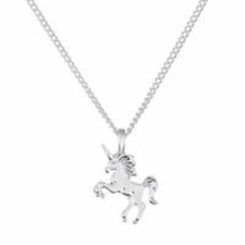 Luxury Silver Magical Unicorn Pendant On Chain Necklace