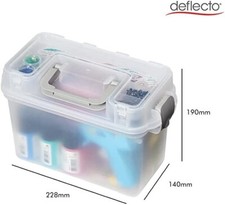Medium Multi-Compartment Plastic Storage Box with Lift Out Tray & Lid Storage