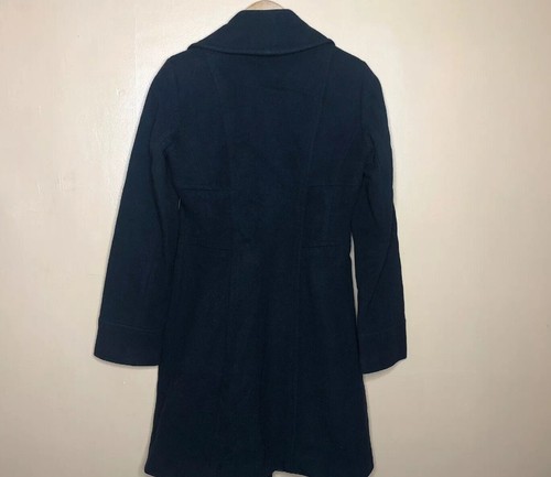 AK Anne Klein Women's Size XS Black Peacoat Wool Blend Fitted Long Sleeve - Picture 7 of 12