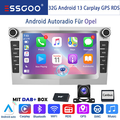 7'' DAB+ Autoradio Android 13 Carplay GPS Kam Für Opel Meriva A Corsa C D Astra H