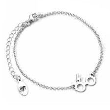 Image of Harry Potter Sterling Silver Glasses & Lightning Bolt Charm Bracelet