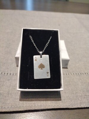 Ace Card Poker Silver Chain