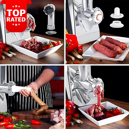2800W Electric Meat Grinder Mincer Sausage Filler with 3 Grinding Plates Red - Picture 7 of 12