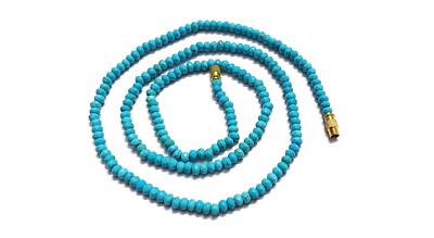 16''inch Necklace Turquoise Chalcedony Rondelle 4-4.5mm, Ready To Wear Necklace