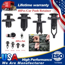 40 Clips for Hole Plastic Rivets Retainer Fender Bumper Push Pin Fastener For GM