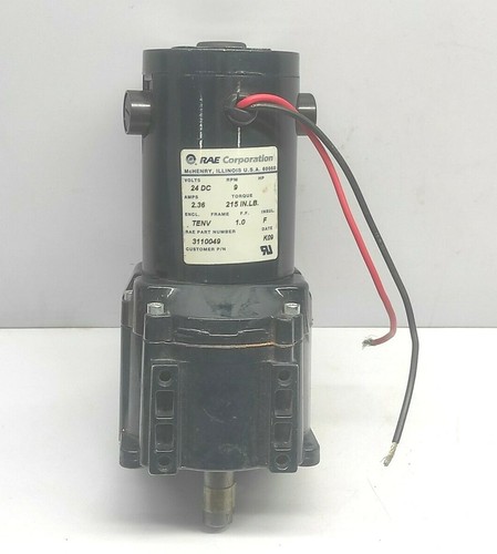 RAE Corporation 3110049 Motor 24VDC 9PRM 2.36A Torque 215 IN.LB. - Foto 1 di 4